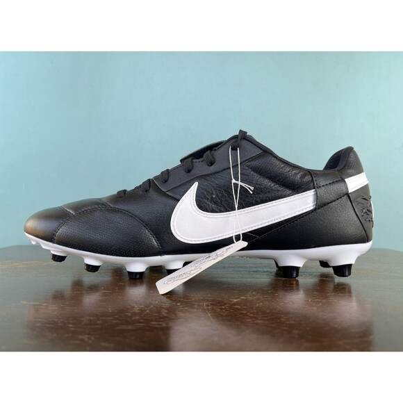 Nike Premier III FG Black Leather Soccer Cleats Men's Size 7.5 (9W) AT5889-010 - Picture 3 of 12